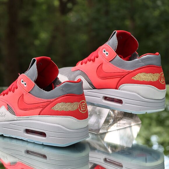 CLOT x Nike Air Max 1 Kiss Of Death Solar Red - Picture 12 of 13